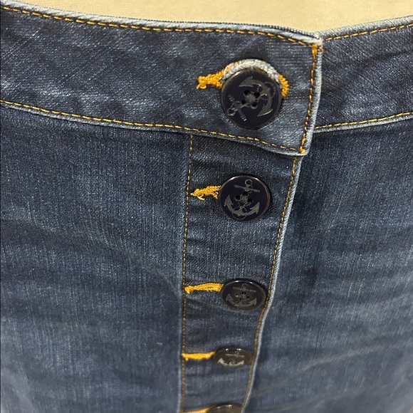 Talbots Dark Blue Button-Front denim jean Skirt size 10 - Picture 3 of 8